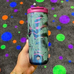 Starbucks Fall 2022 Periwinkle Fern Vacuum Seal Travel Mug Cup Like new!